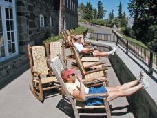 Relaxing on the porch at the Lodge