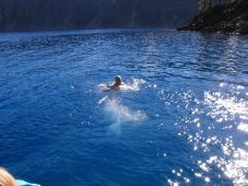 Swimming in Crater Lake at Wizard Island