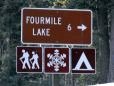 Sign to Fourmile Lake and Mt. McLoughlin