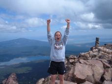 My daughter Laura reaching the summit